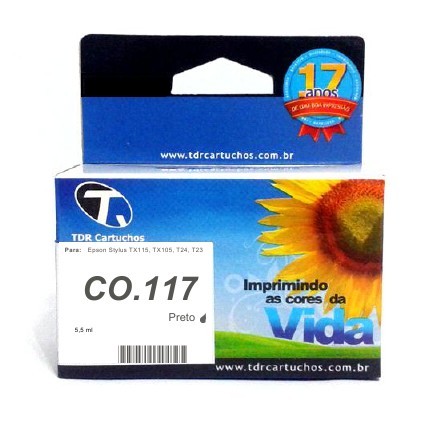 Cartucho Epson 117 CO.117 Preto Compatível T23 T24 TX105 5,5 ml