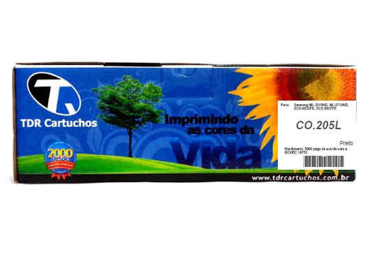Toner Samsung 205L CO.205L Preto Compatível ML-3310ND ML-3710ND SCX-4833FD SCX-5637FR 5000 páginas