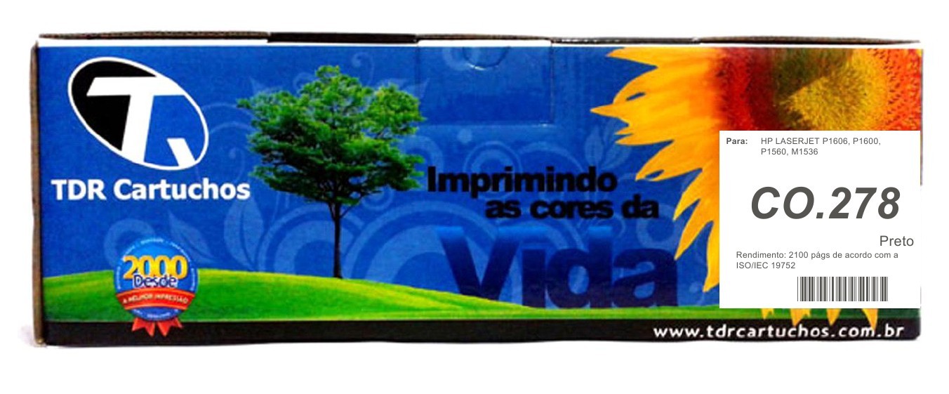 Toner HP 278 CO.278 Preto Compatível M1536 P1560 P1600 2100 páginas