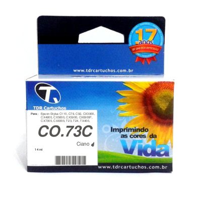 Cartucho Epson 73 CO.73C Ciano Compatível C110 C79 C92 CX3900 CX5600 T