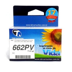 Cartucho HP 662 CTN-662PV Preto Remanufaturado 1516 2516 2515 3 ml