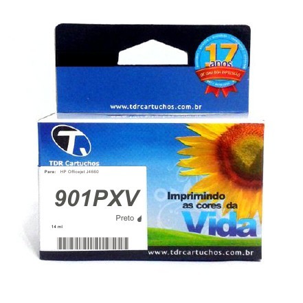 Cartucho HP 901XL CTN-901PXV Preto Remanufaturado J4660 14 ml