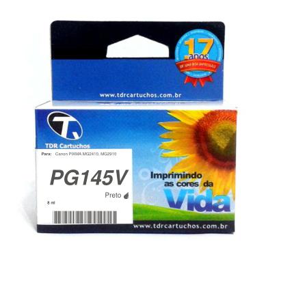 Cartucho Canon 145 CTN-PG145V Preto Remanufaturado MG2410 MG2910 TS3110 IP2810 MG2510 8 ml