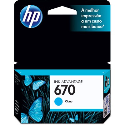 Cartucho HP 670 CZ114AB Ciano Original 4615 4625 5525 3,5 ml