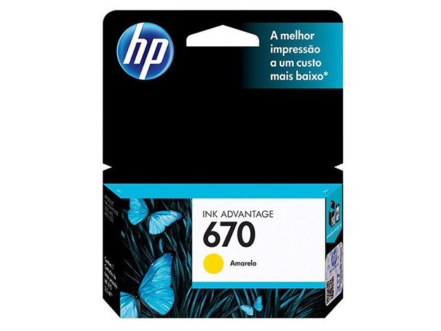 Cartucho HP 670 CZ116AB Amarelo Original 4615 4625 5525 3,5 ml