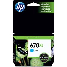 Cartucho HP 670XL CZ118AB Ciano Original 4615 4625 5525 7 ml