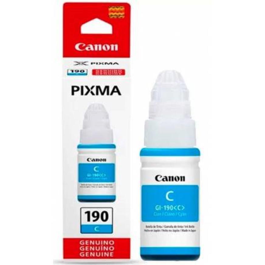 Garrafa de Tinta Canon 190 GI-190C Ciano Original MAXXTINTA G1100 G2100 G3111 G4100 G4102 G3110 700
