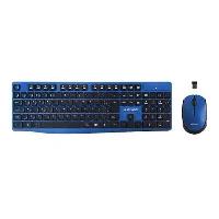 TECLADO E MOUSE SEM FIO 2.4GHZ AZUL E PRETO USB MULTILASER