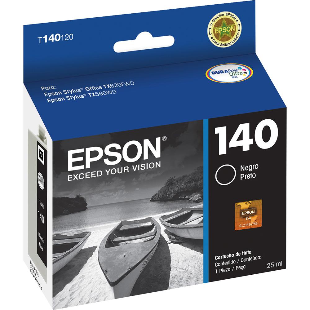 Cartucho Epson T140120 Preto Original TX560WD TX620FWD WF-3012 25 ml
