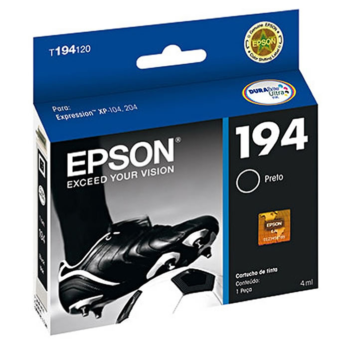Cartucho Epson 194 T194120 Preto Original XP-204 XP-214 4 ml