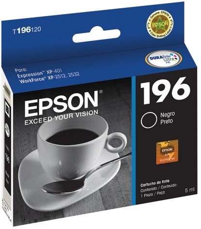 Cartucho Epson 196 T196120 Preto Original XP-401 5 ml