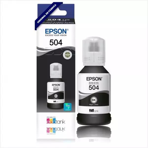 Garrafa de Tinta Epson 504 T504120AL Preto Original L4260 ECOTANK L4150 L4160 L6171 L6161 L6191 0 p