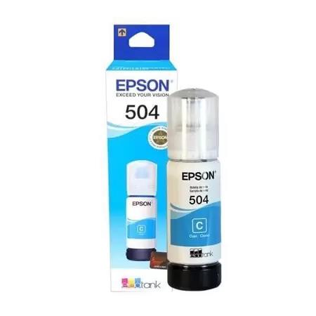 Garrafa de Tinta Epson 504 T504220AL Ciano Original L4260 ECOTANK L4150 L4160 L6171 L6161 L6191 0 p