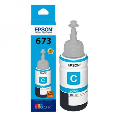 Cartucho Epson 673 T673220AL Ciano Original ECOTANK L800 L805 L1800 L810 70 ml