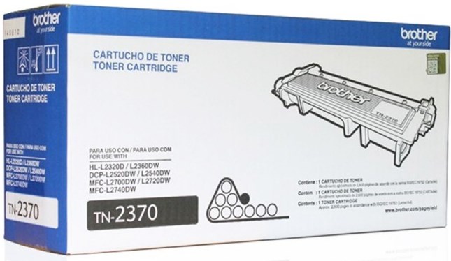 Toner Brother TN-2370 Preto Original MFC-L2740DW MFC-L2720DW MFC-L2700DW HL-L2360DW HL-L2320D 2600